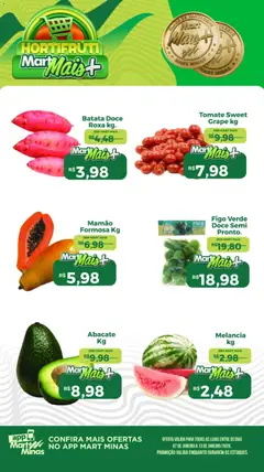 Pré-visualização Mart Minas - Ofertas Hortifruti válida a partir de 07/01/2026