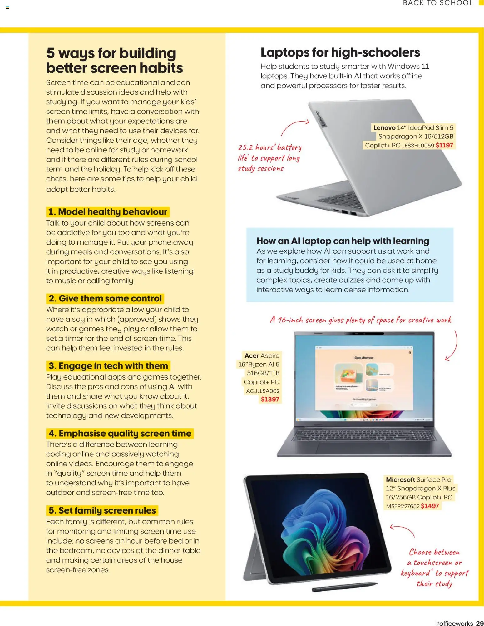 Officeworks Magazine - page 29- valid from 01/01/2026