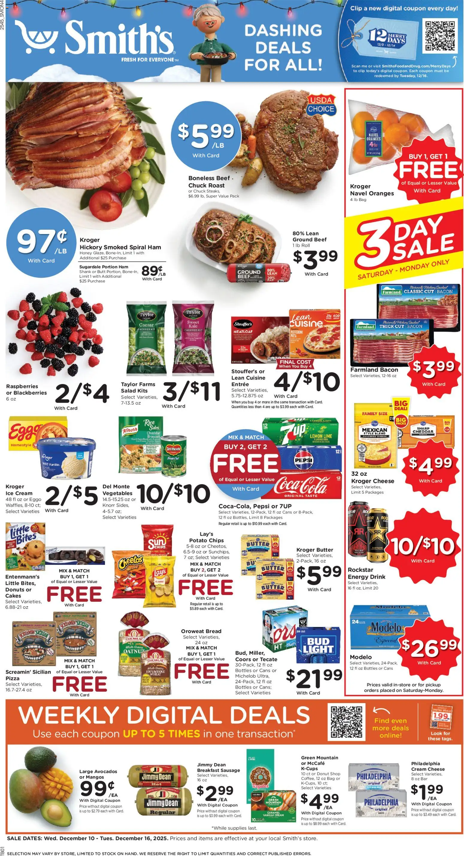 Smith's Weekly Ad - page 1- valid from 12/10/2025