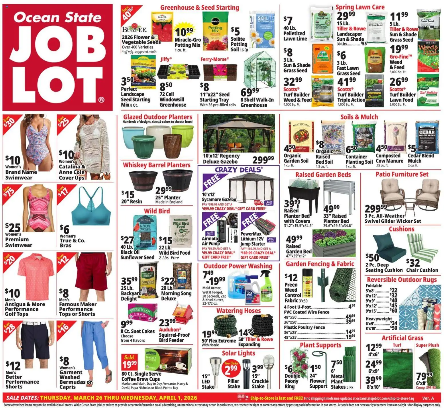 Ocean State Job Lot Weekly Ad - page 1- valid from 03/26/2026
