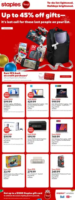Preview Staples weekly flyer / circulaire valid from Dec 19, 2025