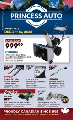 Preview Princess Auto - 2 Week Sale! valid from Dec 2, 2025