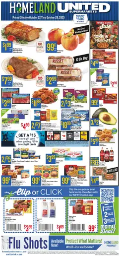 Preview Homeland Weekly Ad valid from 10/22/2025