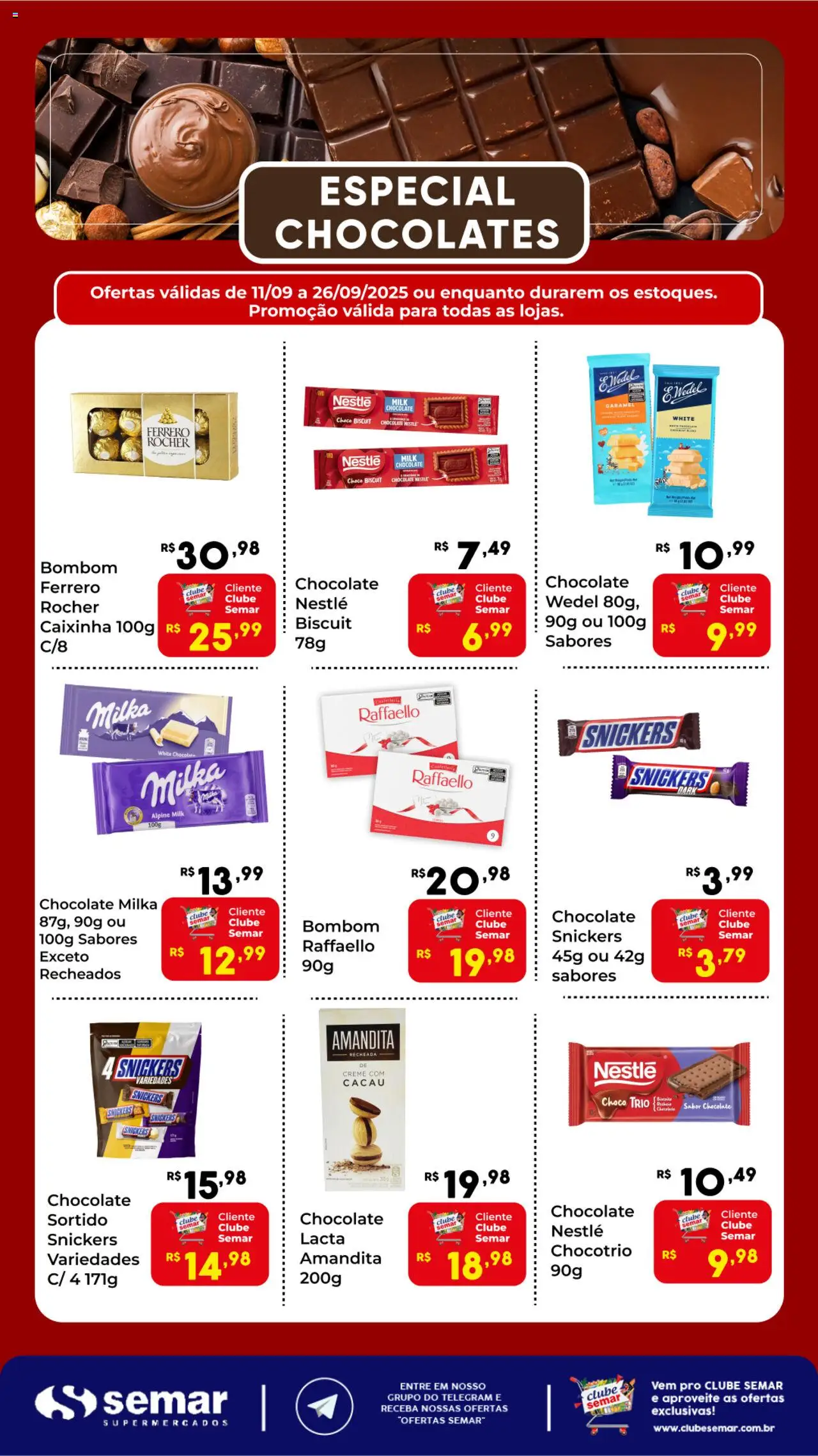 Semar Supermercado - Ofertas Especial Chocolates - página 1- válido a partir de 11/09/2025
