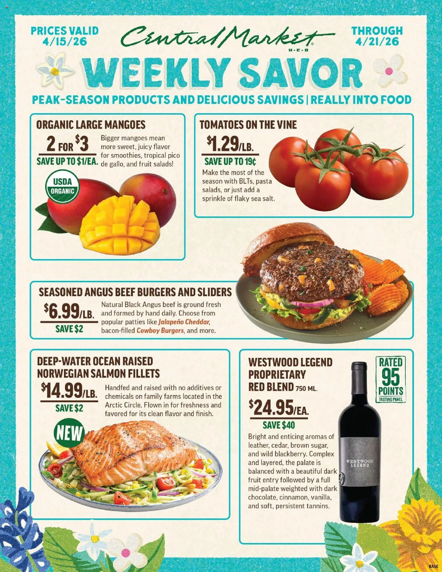 Central Market Weekly Ad - page 1- valid from 04/15/2026