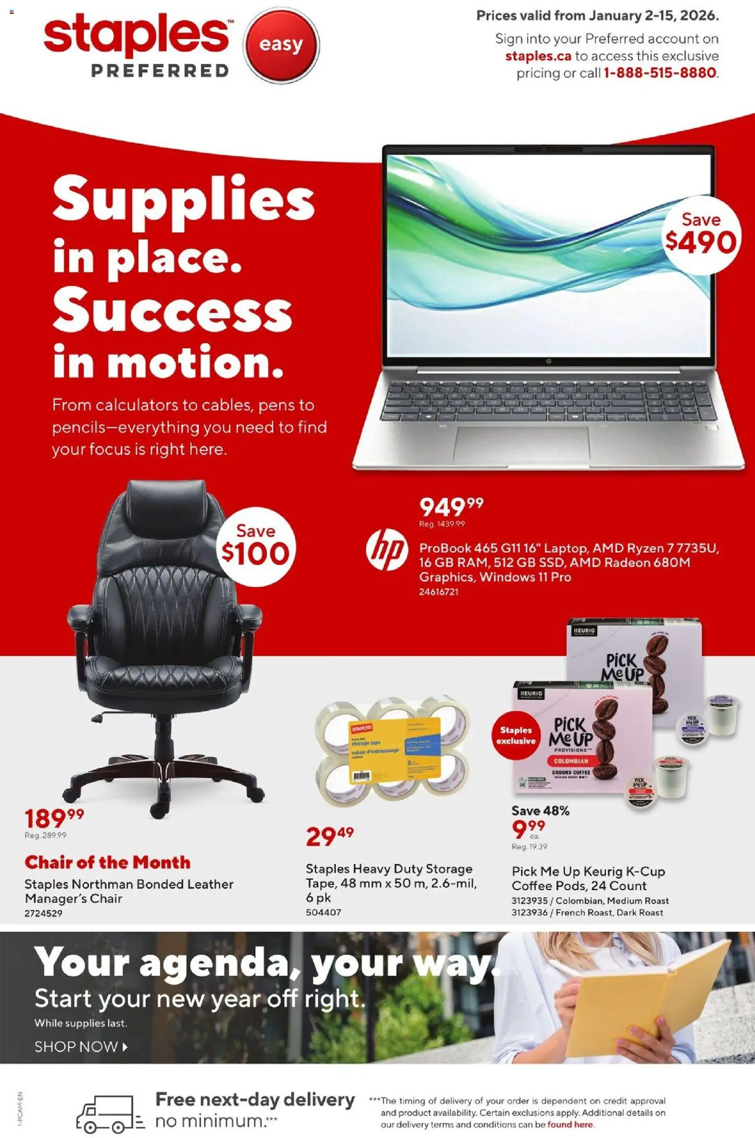 Staples - Business Flyer - page 1- valid from Jan 2, 2026