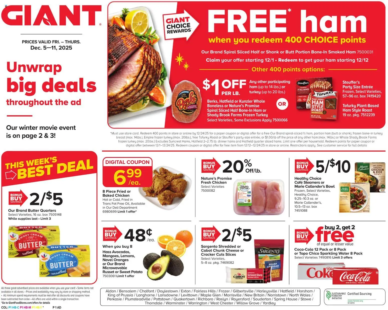 Giant Weekly Ad - page 1- valid from 12/05/2025