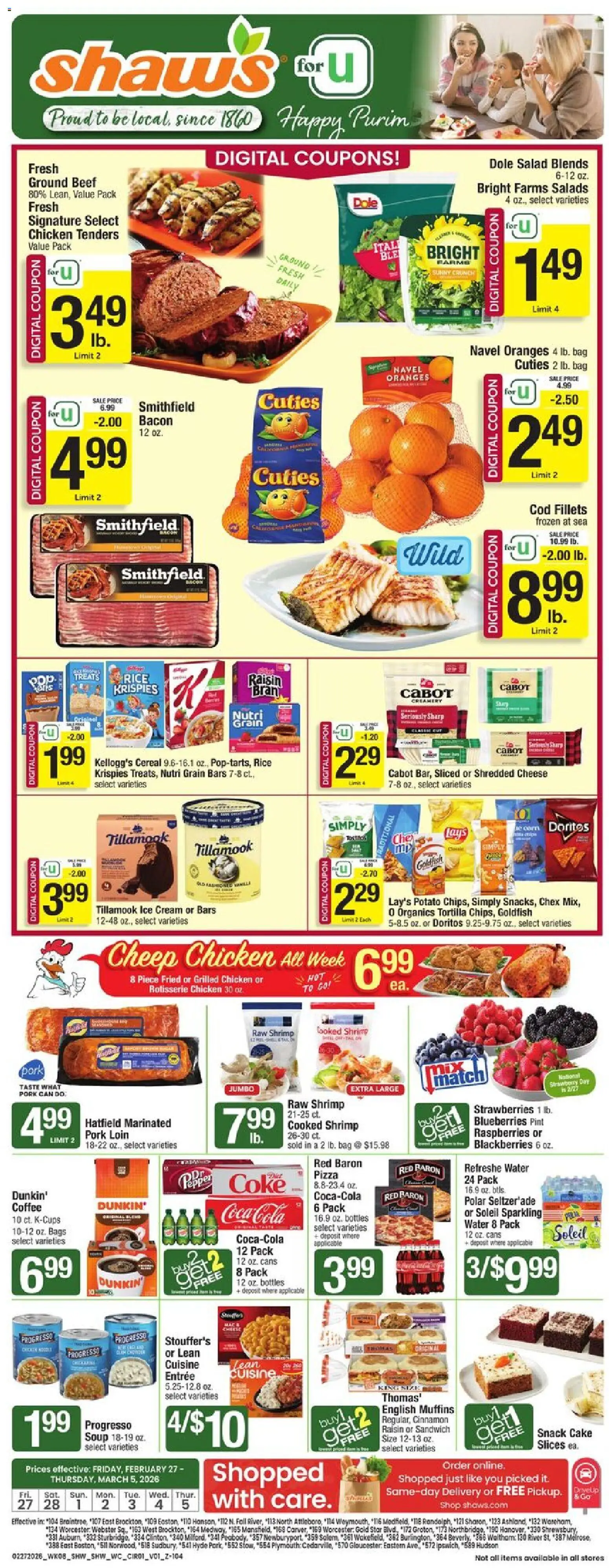 Shaw's Weekly Ad - page 1- valid from 02/27/2026