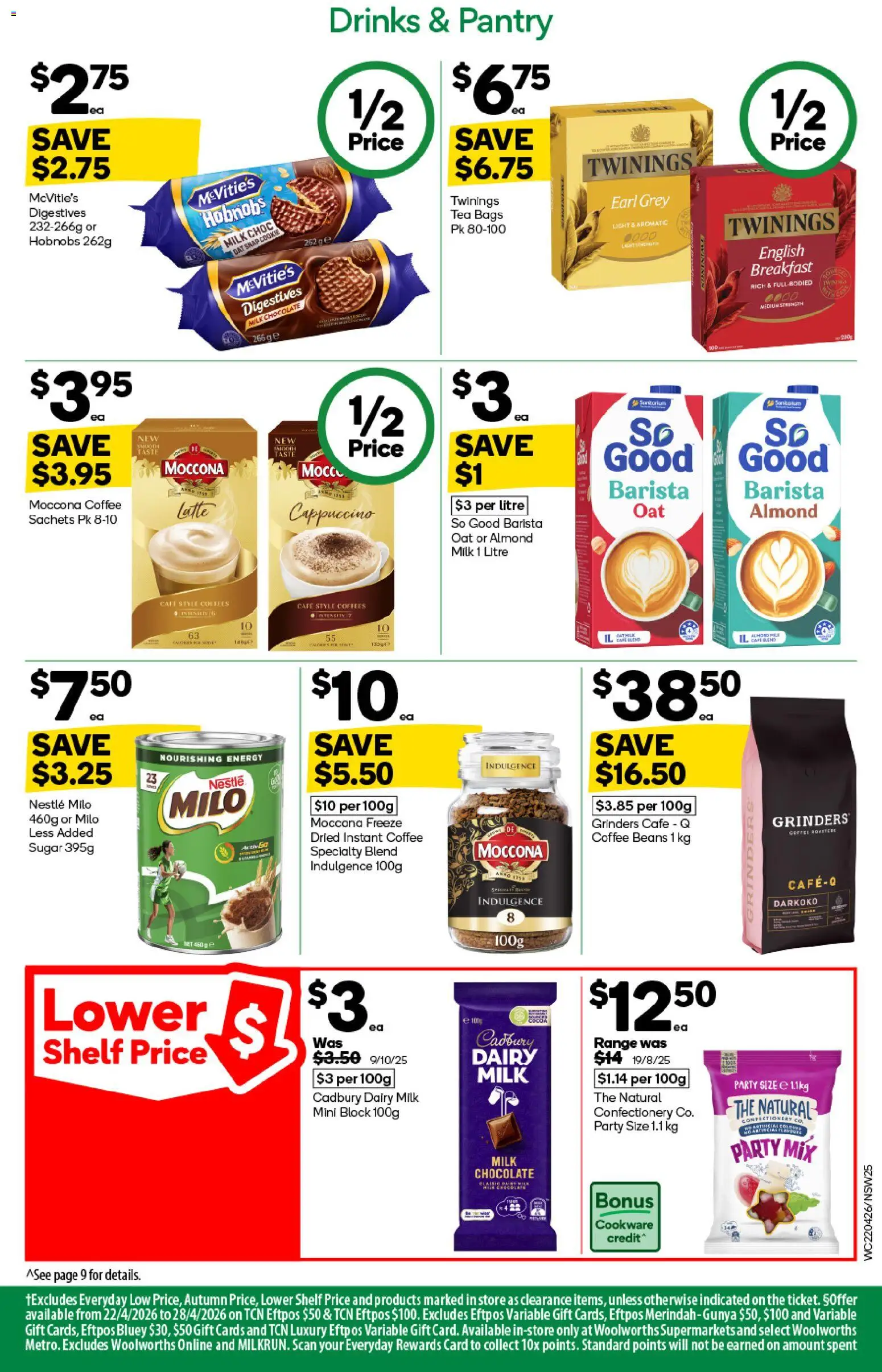 Woolworths catalogue  - page 25- valid from 22/04/2026