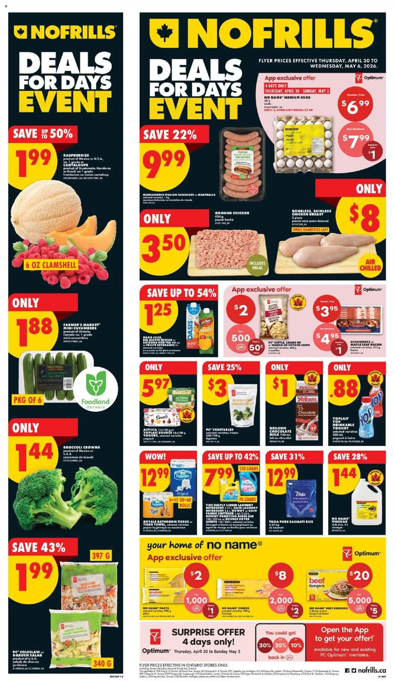 No Frills weekly flyer / circulaire - page 1- valid from Apr 30, 2026