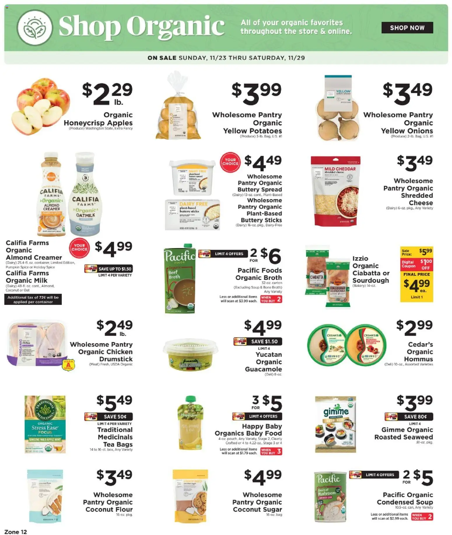 ShopRite Shop Organic - page 1- valid from 11/23/2025