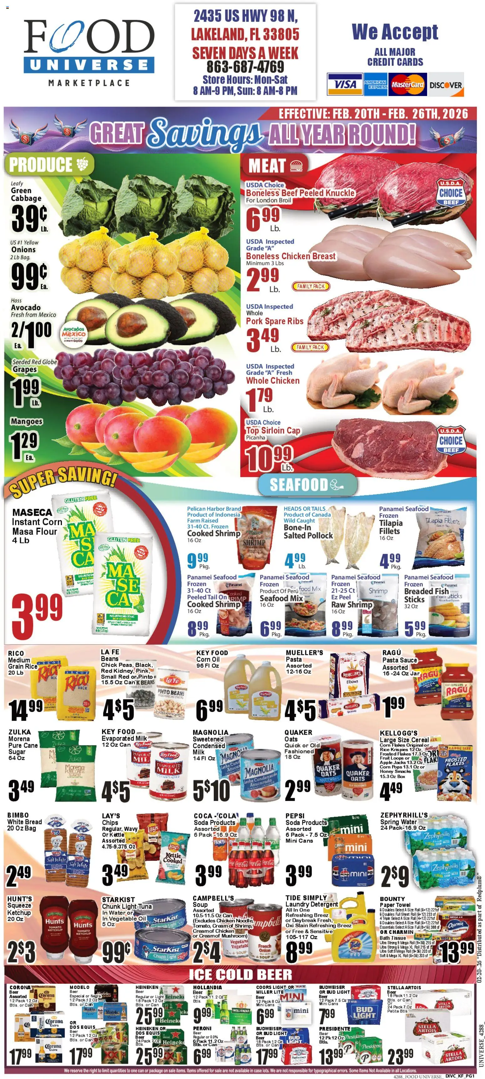 Food Universe Weekly Ad - page 1- valid from 02/20/2026