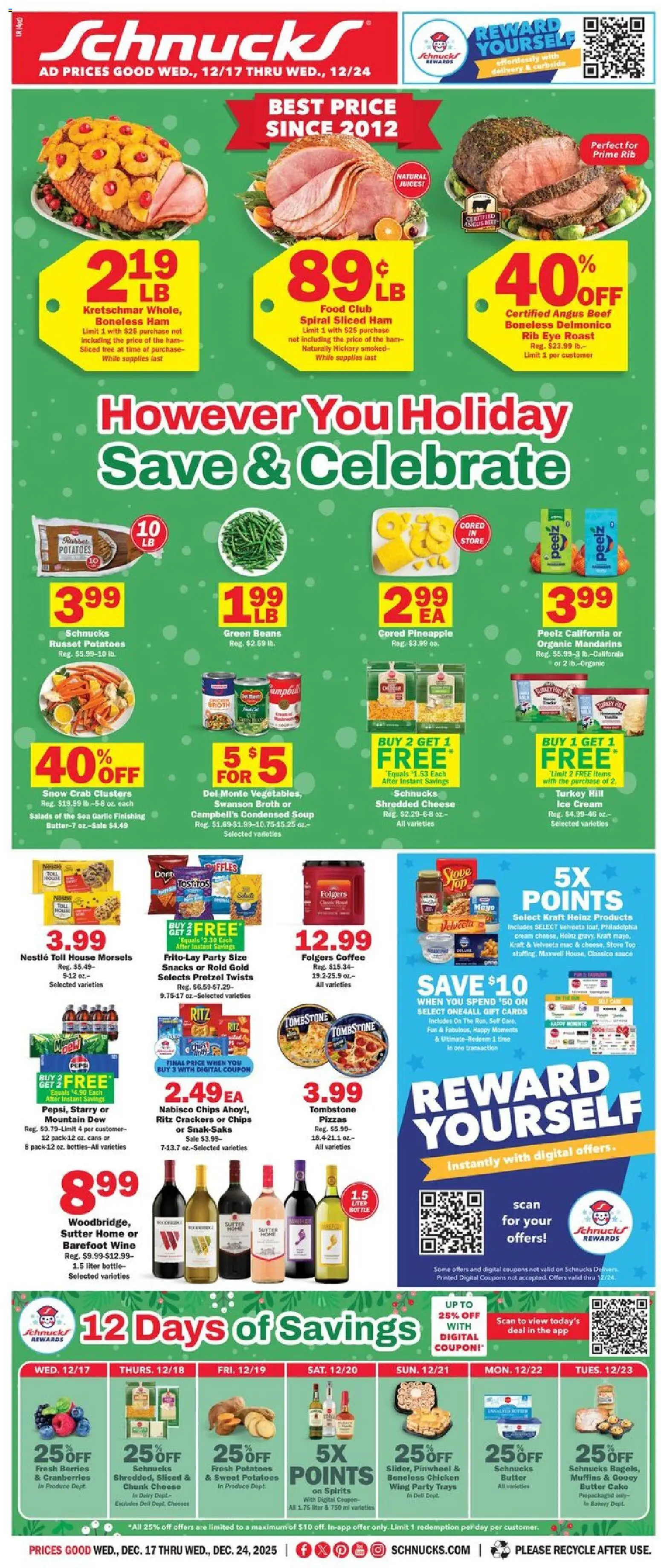 Schnucks Weekly Print Ad - IL - page 1- valid from 12/17/2025