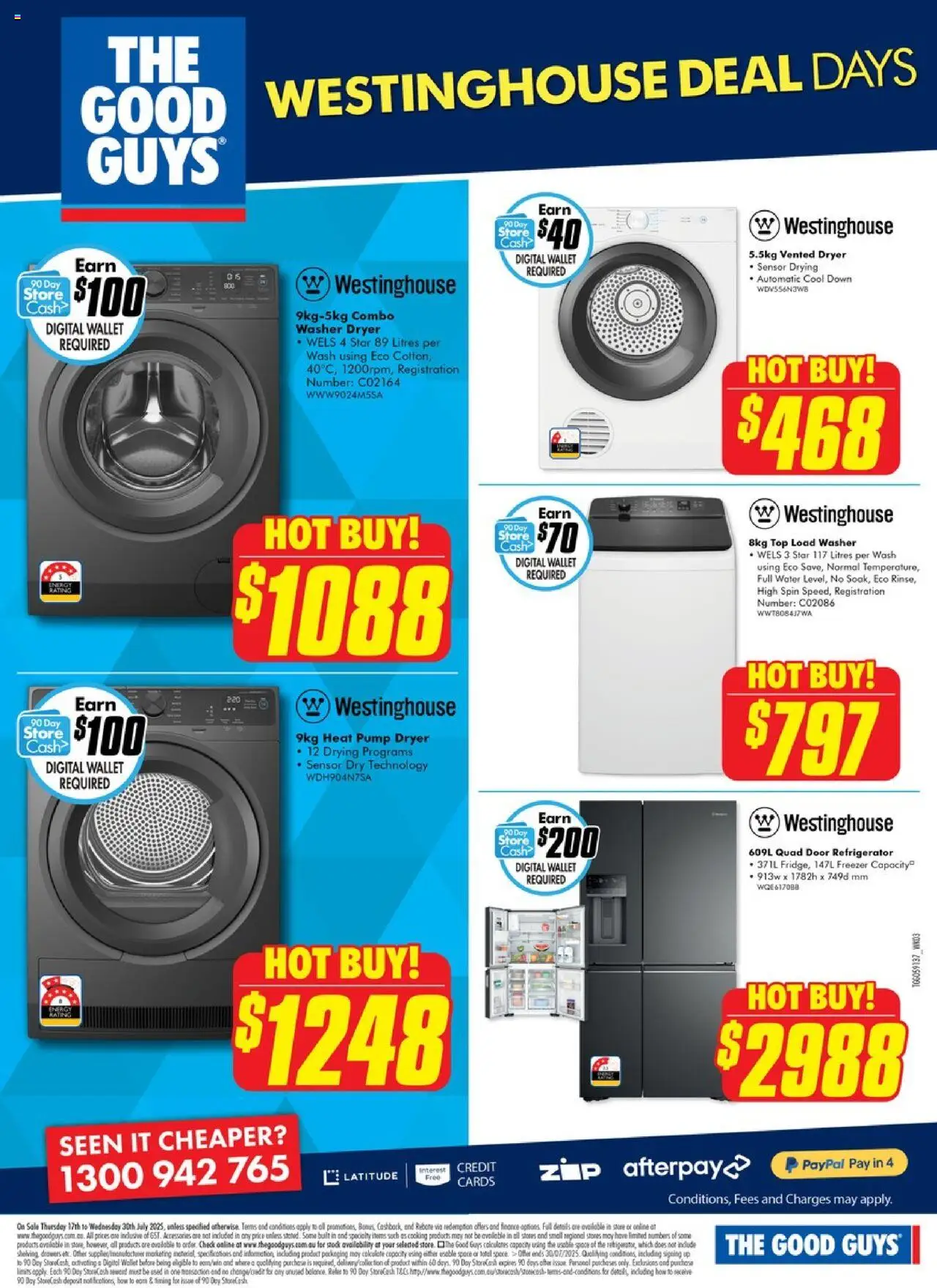 The Good Guys Westinghouse Deal Days - page 3- valid from 16/07/2025