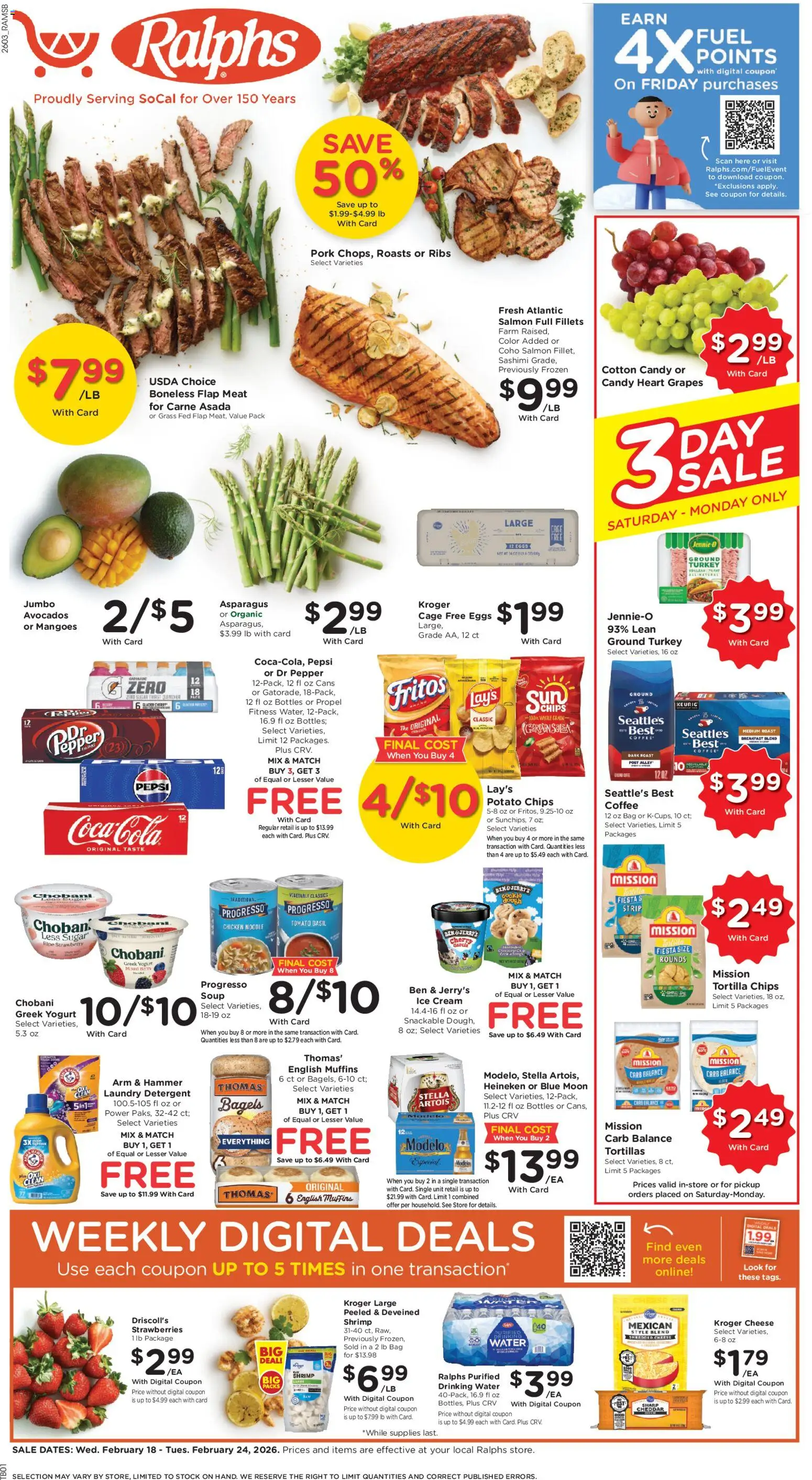 Ralphs Weekly Ad - page 1- valid from 02/18/2026