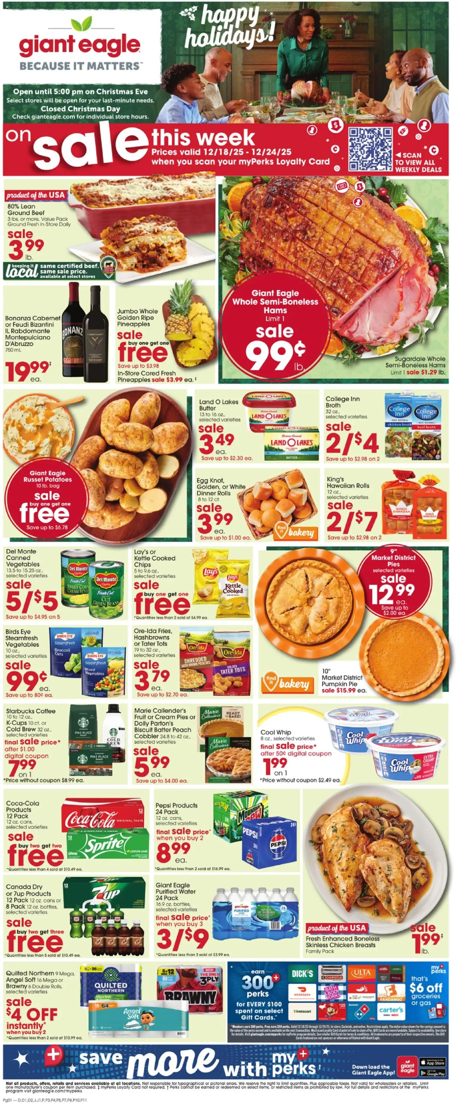 Giant Eagle Weekly Ad - page 1- valid from 12/18/2025