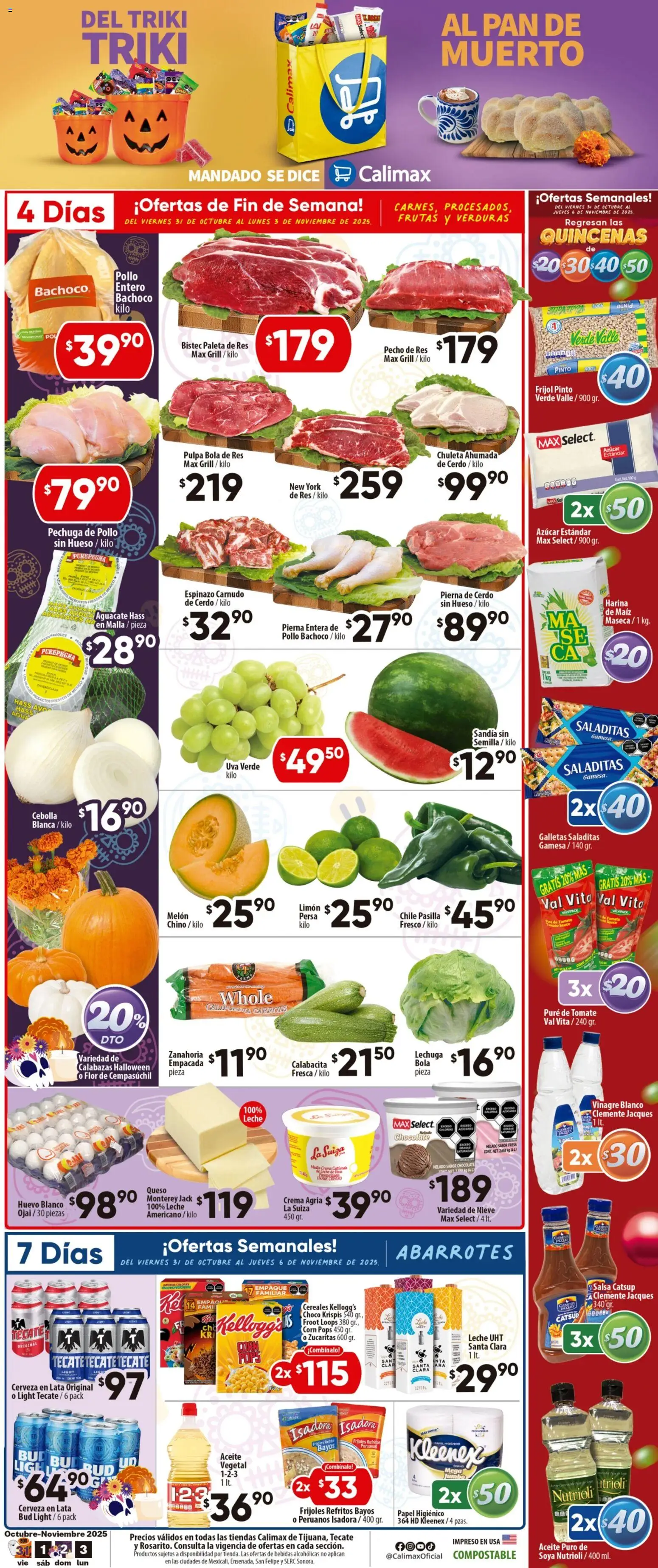 Calimax folleto Tecate - página 1- válido desde 31/10/2025