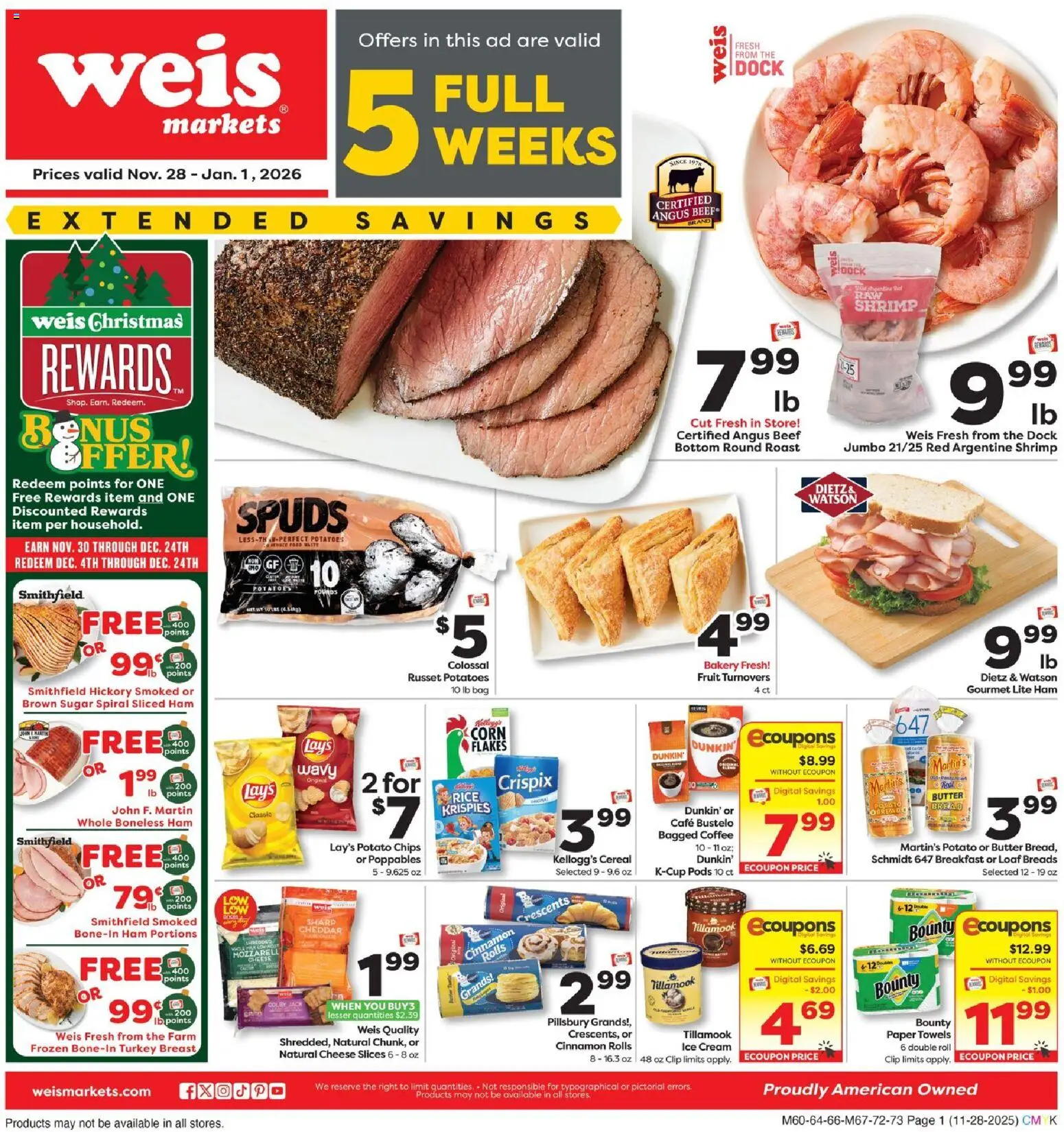 Weis Monthly Ad - WV - page 1- valid from 11/28/2025