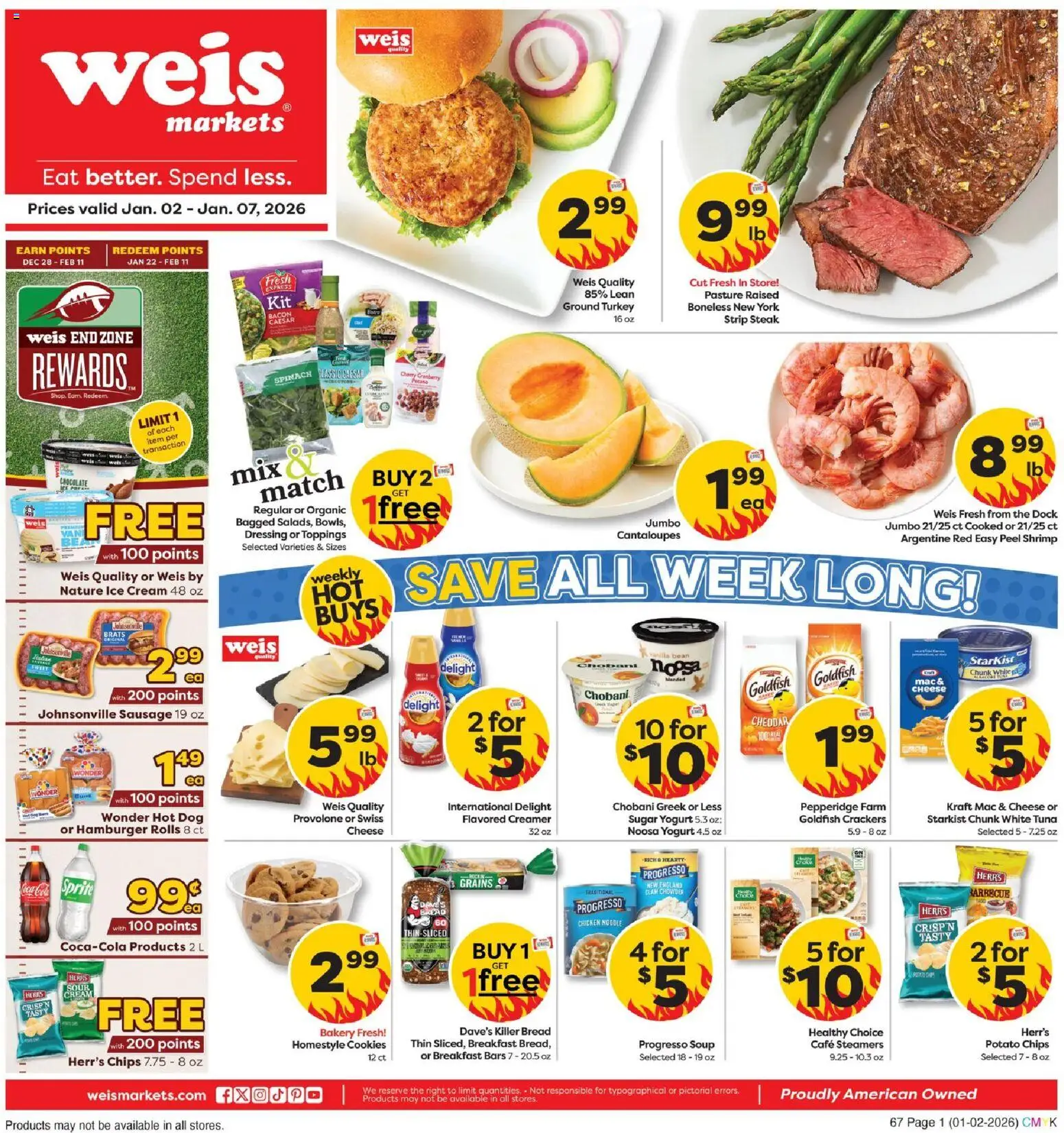 Weis Weekly Circular - MD - page 1- valid from 01/02/2026