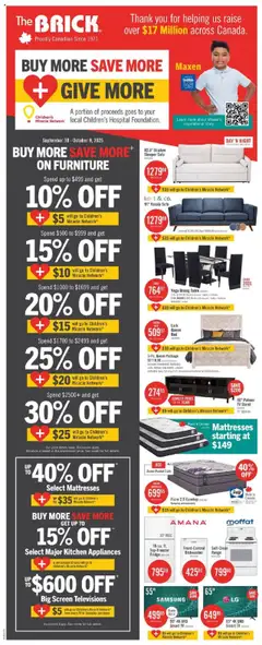 Preview The Brick weekly flyer / circulaire valid from Sep 30, 2025