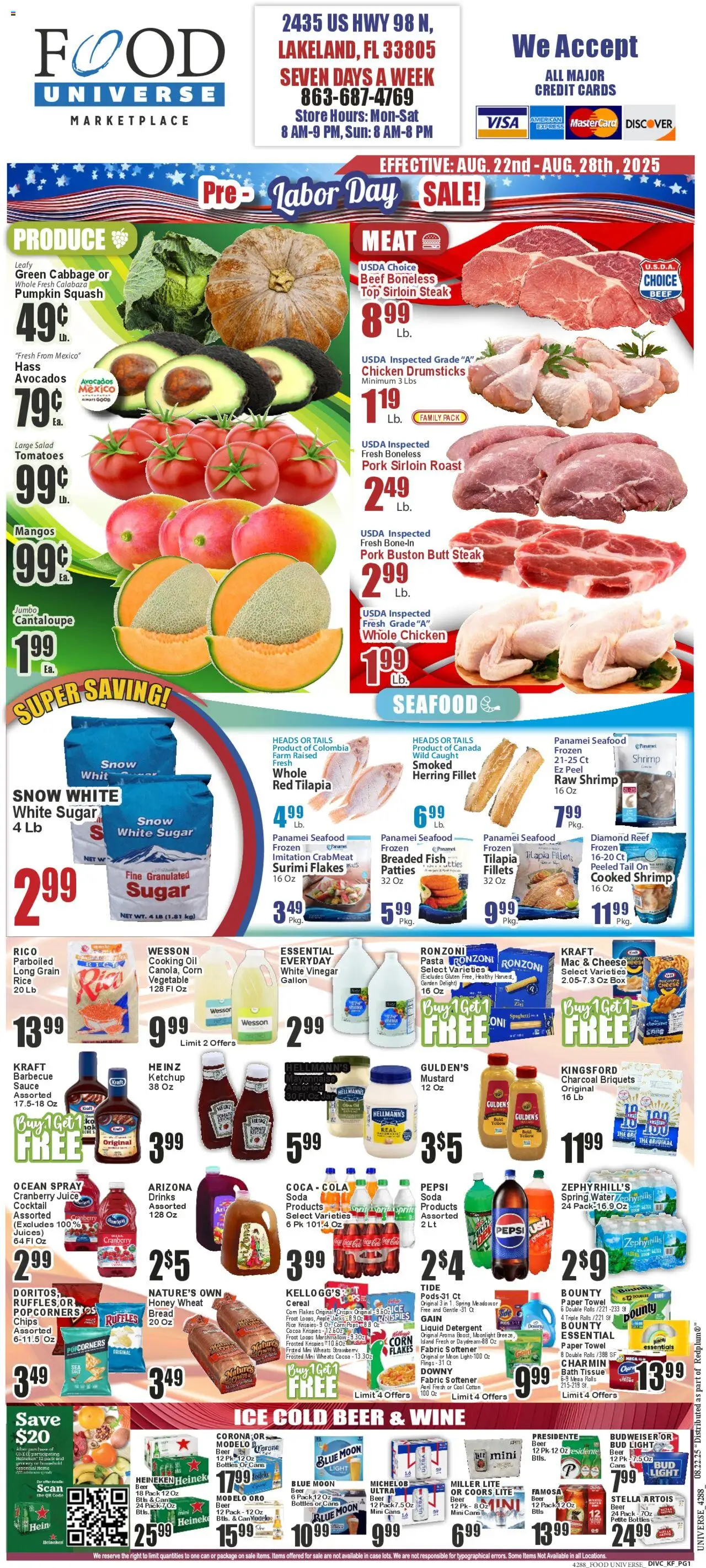 Food Universe Weekly Ad - page 1- valid from 08/22/2025