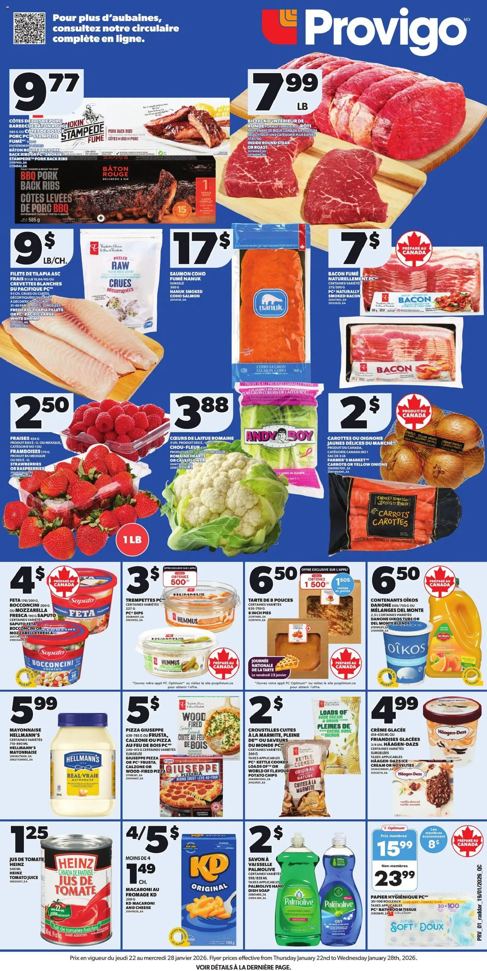 Provigo weekly flyer / circulaire - page 1- valid from Jan 22, 2026