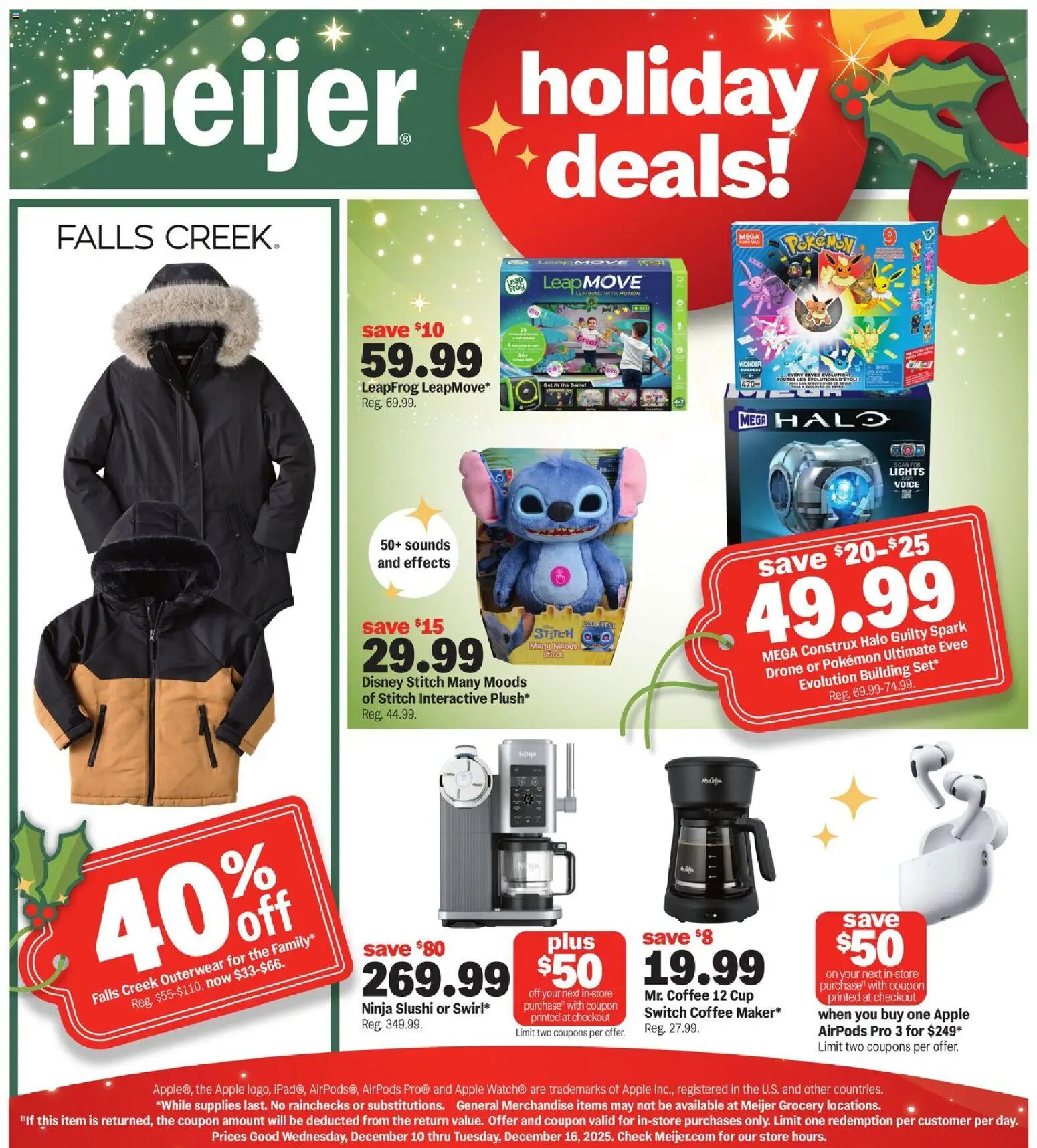 Meijer Holidays Deals - page 1- valid from 12/10/2025
