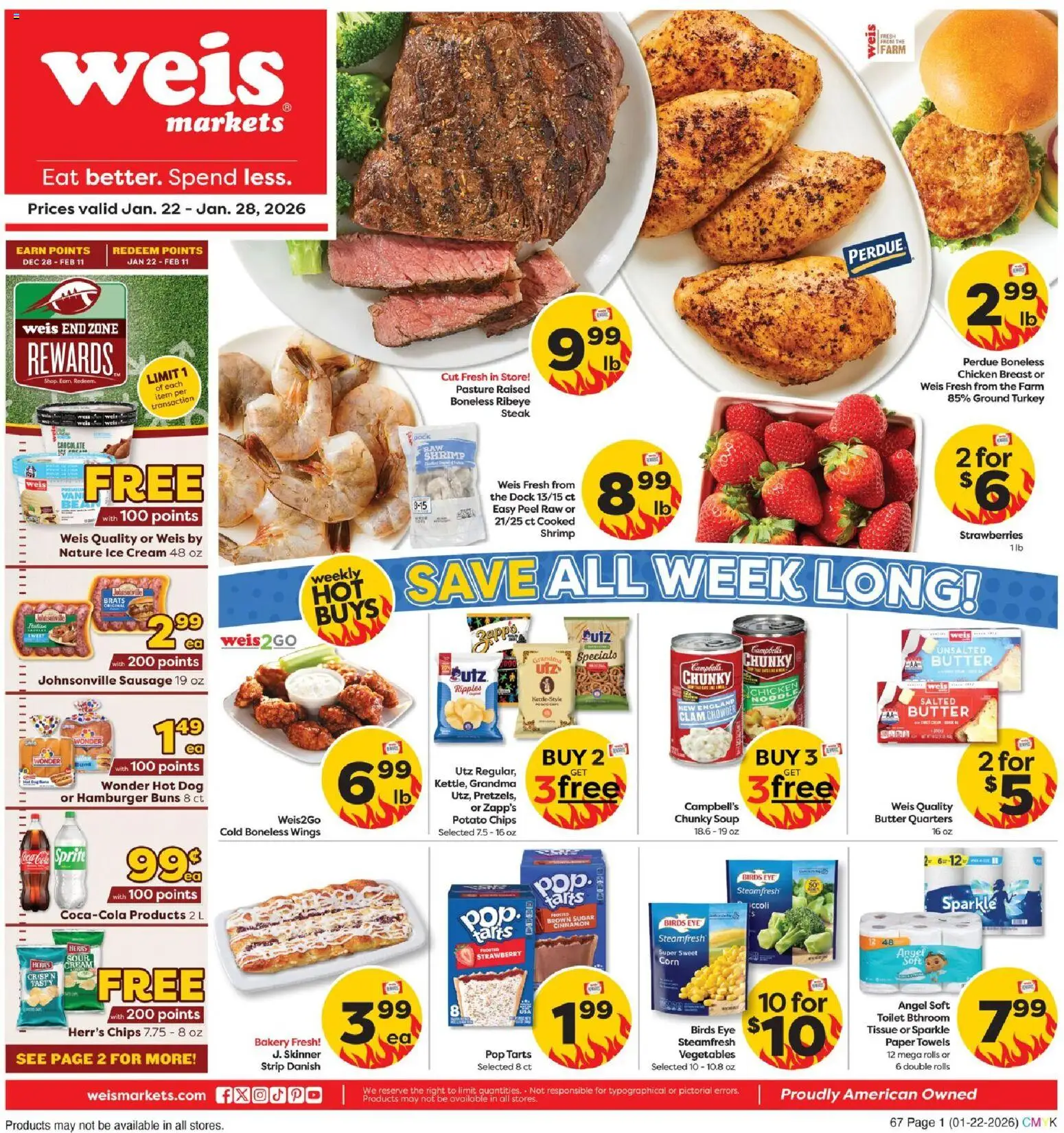 Weis Weekly Circular - MD - page 1- valid from 01/22/2026