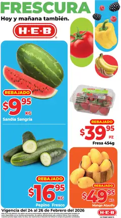 H-E-B folleto Frutas y verduras válido desde 24/02/2026