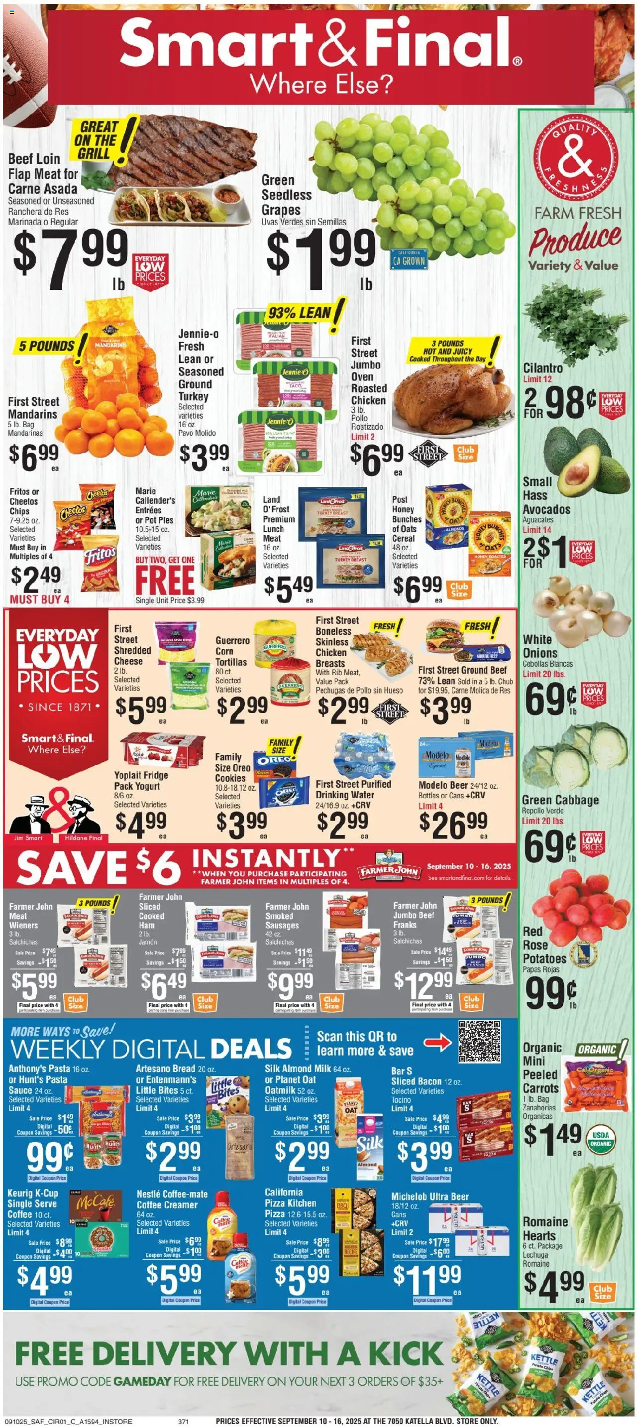 Smart & Final Weekly Ad - page 1- valid from 09/09/2025