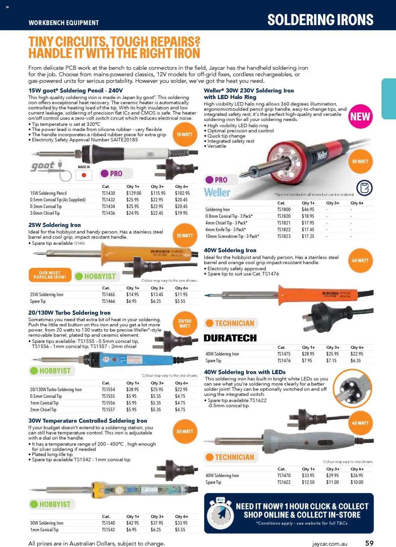 Jaycar Engineering & Scientific Catalogue 2025/2026  - page 59- valid from 09/07/2025