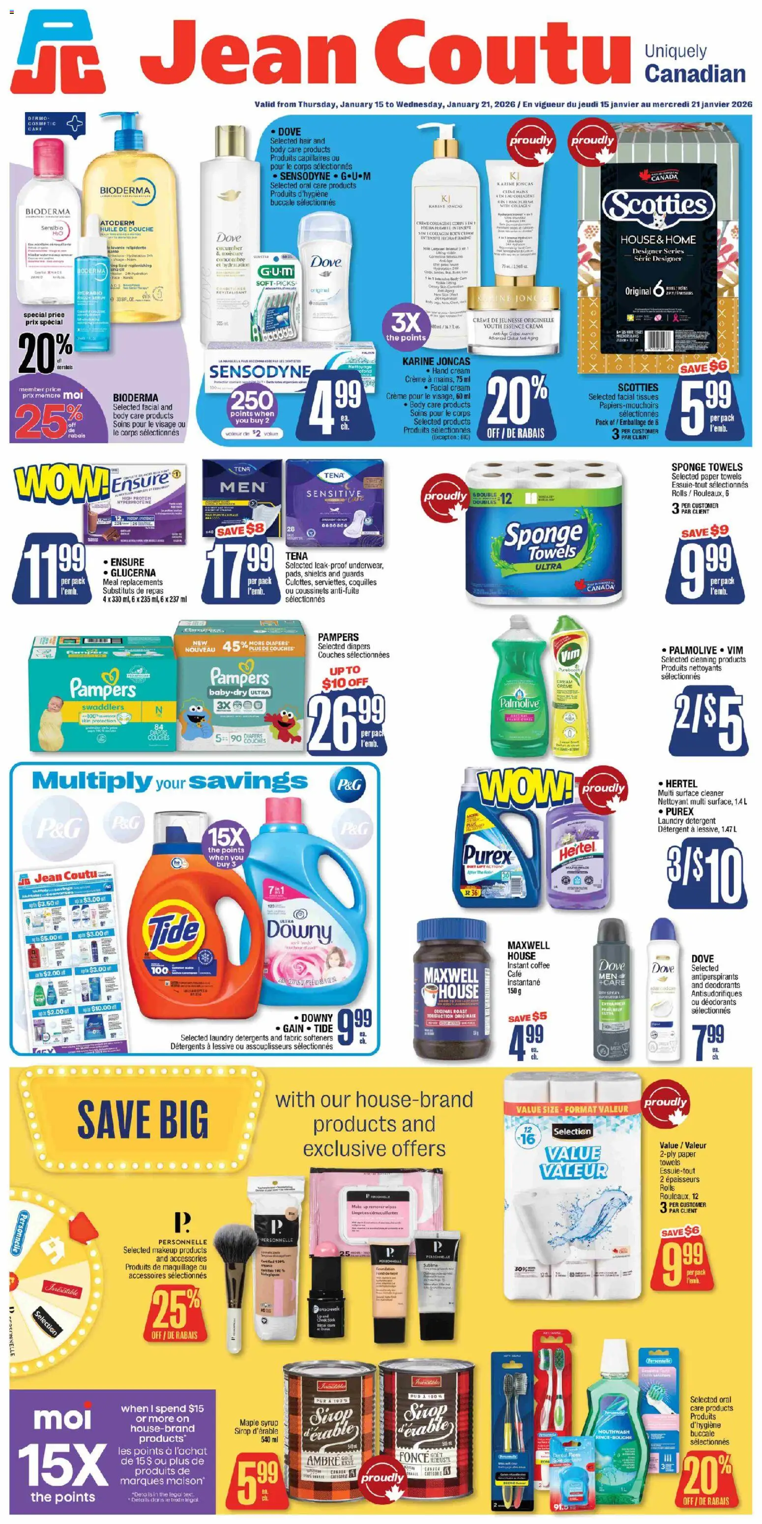 Jean Coutu weekly flyer - page 1- valid from Jan 15, 2026