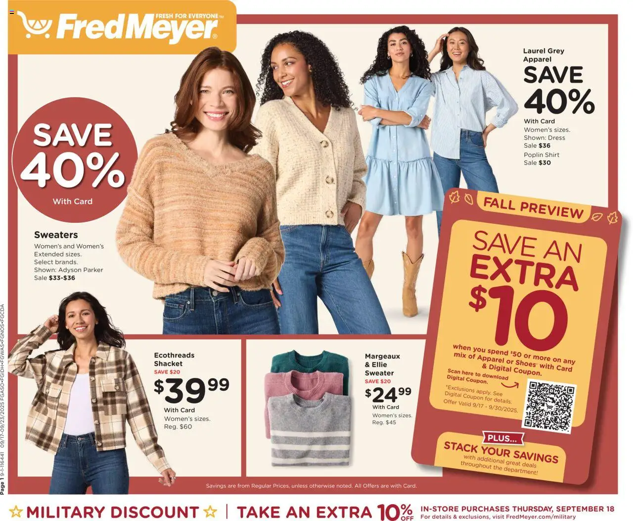 Fred Meyer Home & Apparel - page 1- valid from 09/17/2025