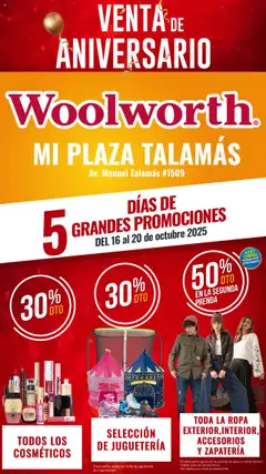 Del Sol y Woolworth - Aniversario Apertura Woolworth Talamás válido desde 16/10/2025