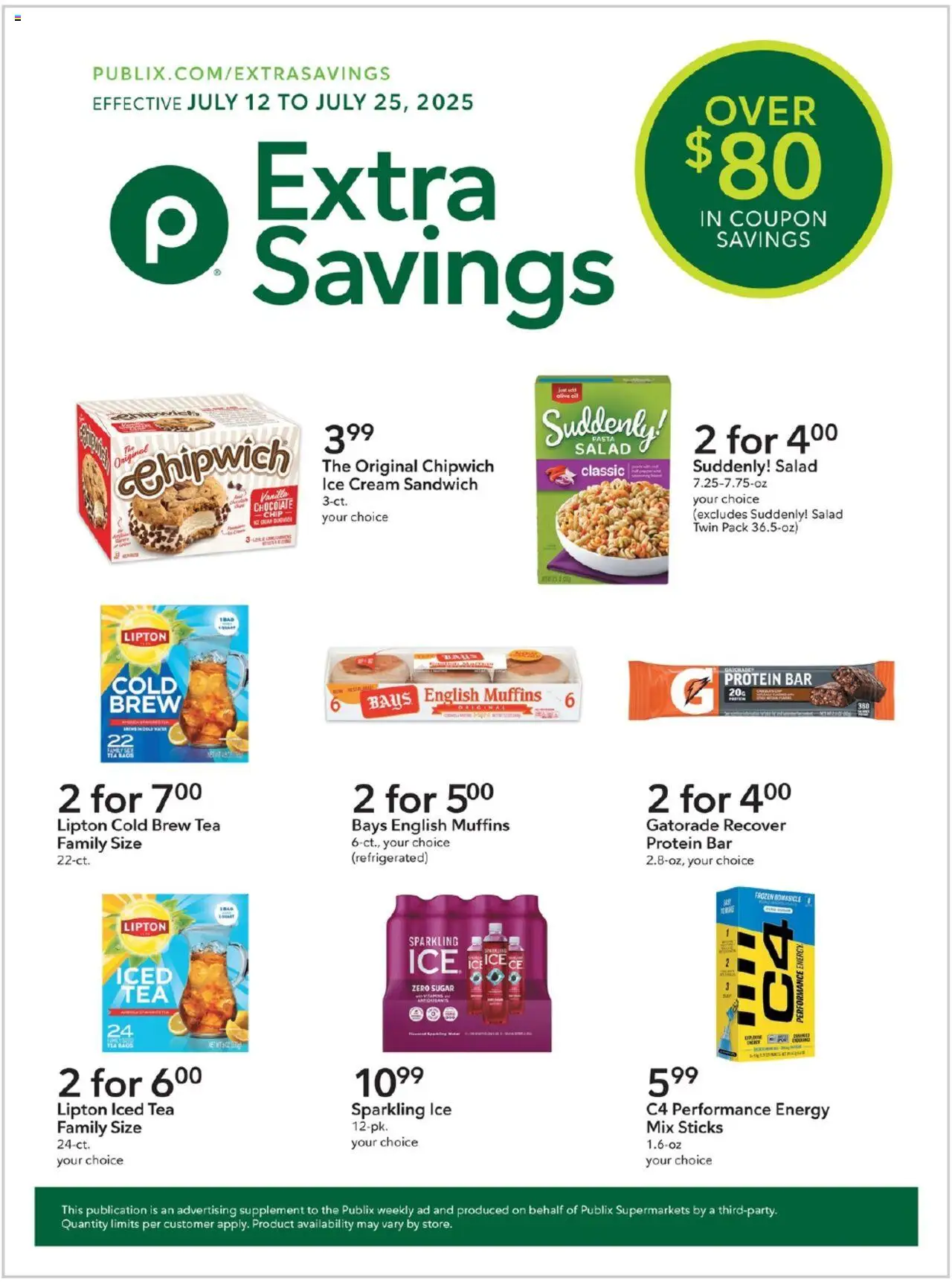 Publix Extra Savings - page 1- valid from 07/12/2025