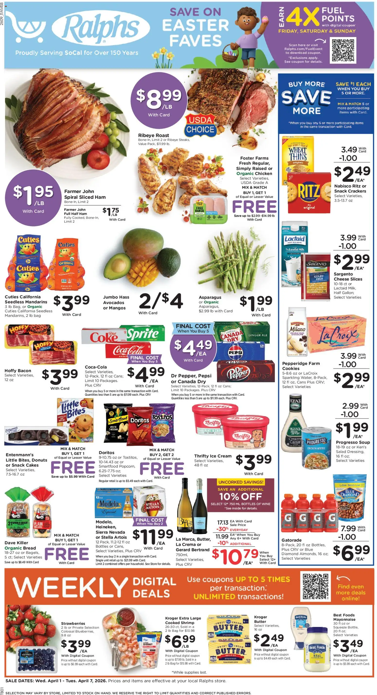 Ralphs Weekly Ad - page 1- valid from 04/01/2026