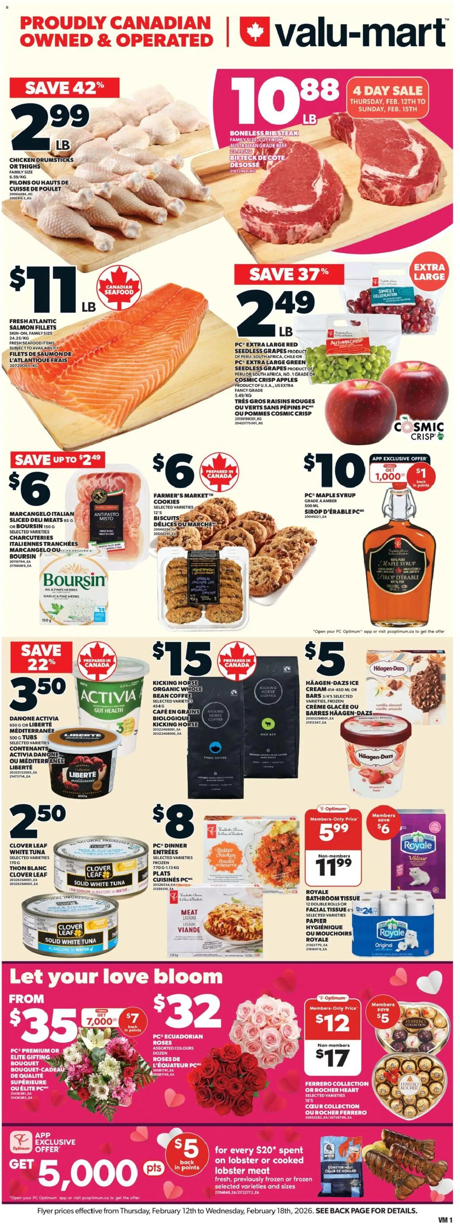 Valu Mart weekly flyer - page 1- valid from Feb 12, 2026