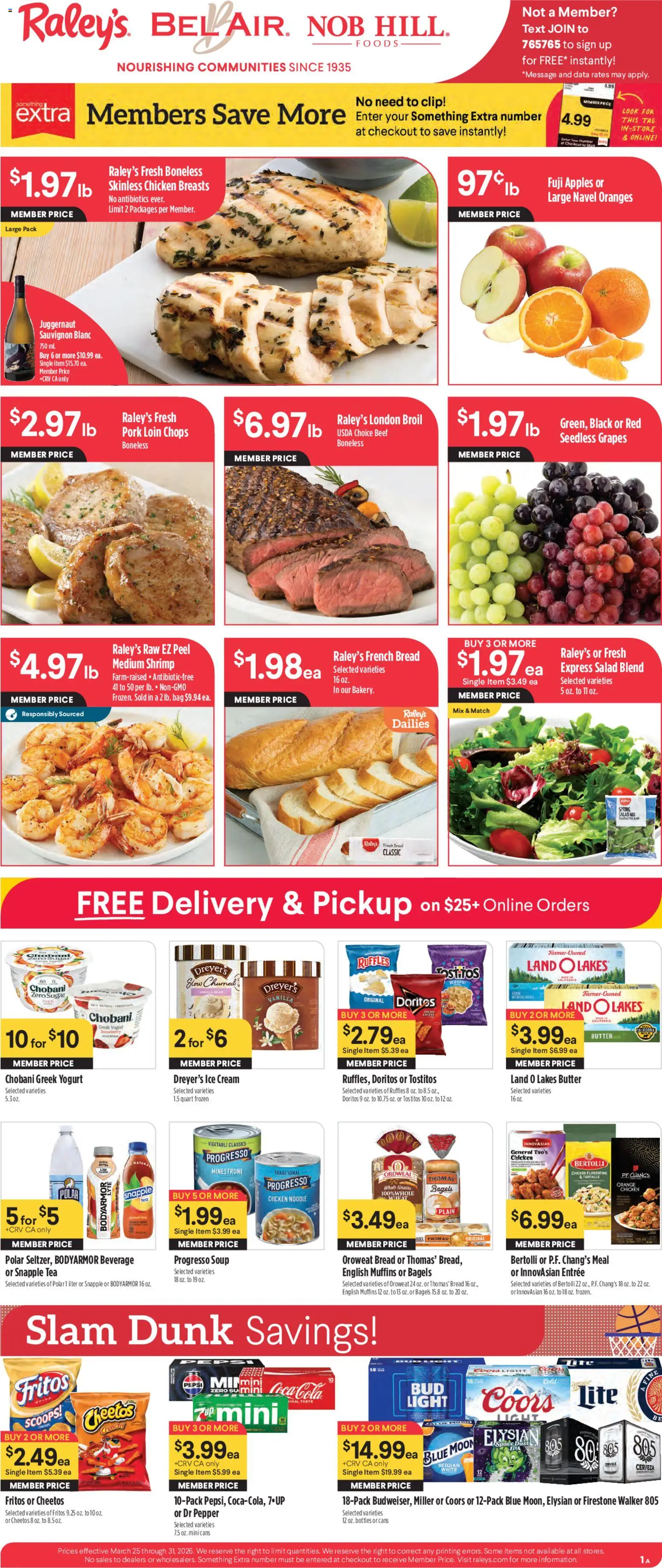 Raley's Weekly Ad - page 1- valid from 03/25/2026