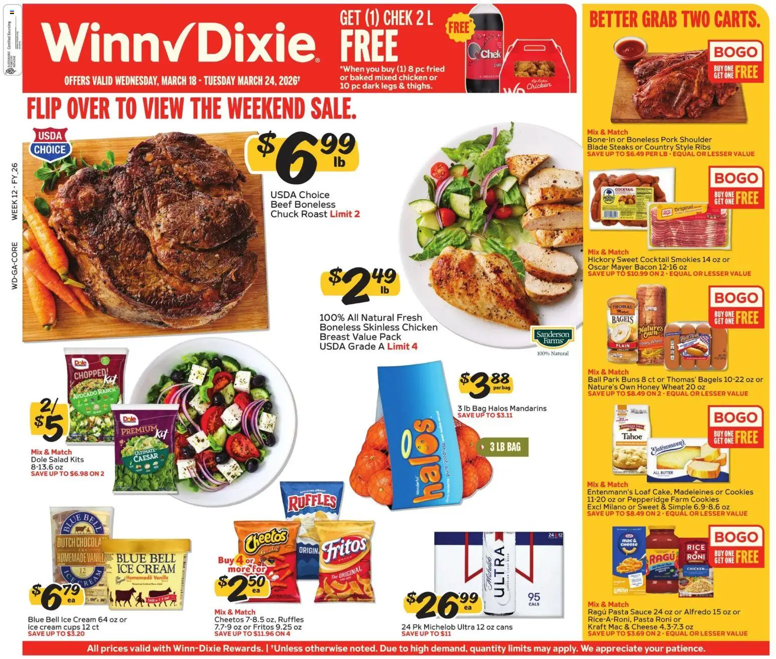 Winn Dixie Weekly Ad - page 1- valid from 03/18/2026