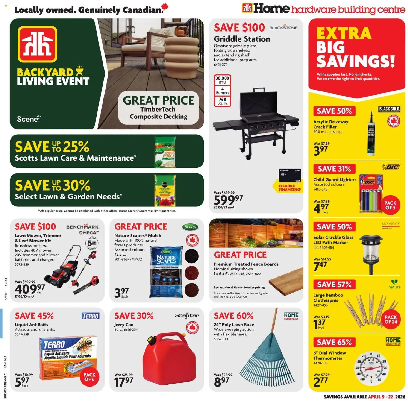 Home Hardware weekly flyer / circulaire - page 1- valid from Apr 9, 2026