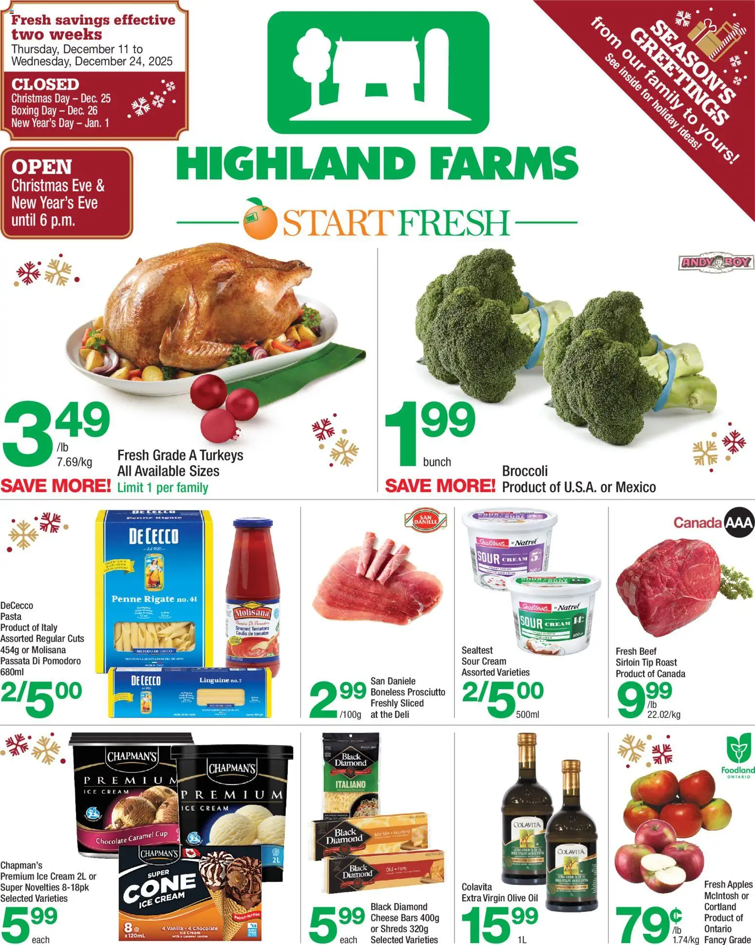 Highland Farms weekly flyer / circulaire - page 1- valid from Dec 11, 2025