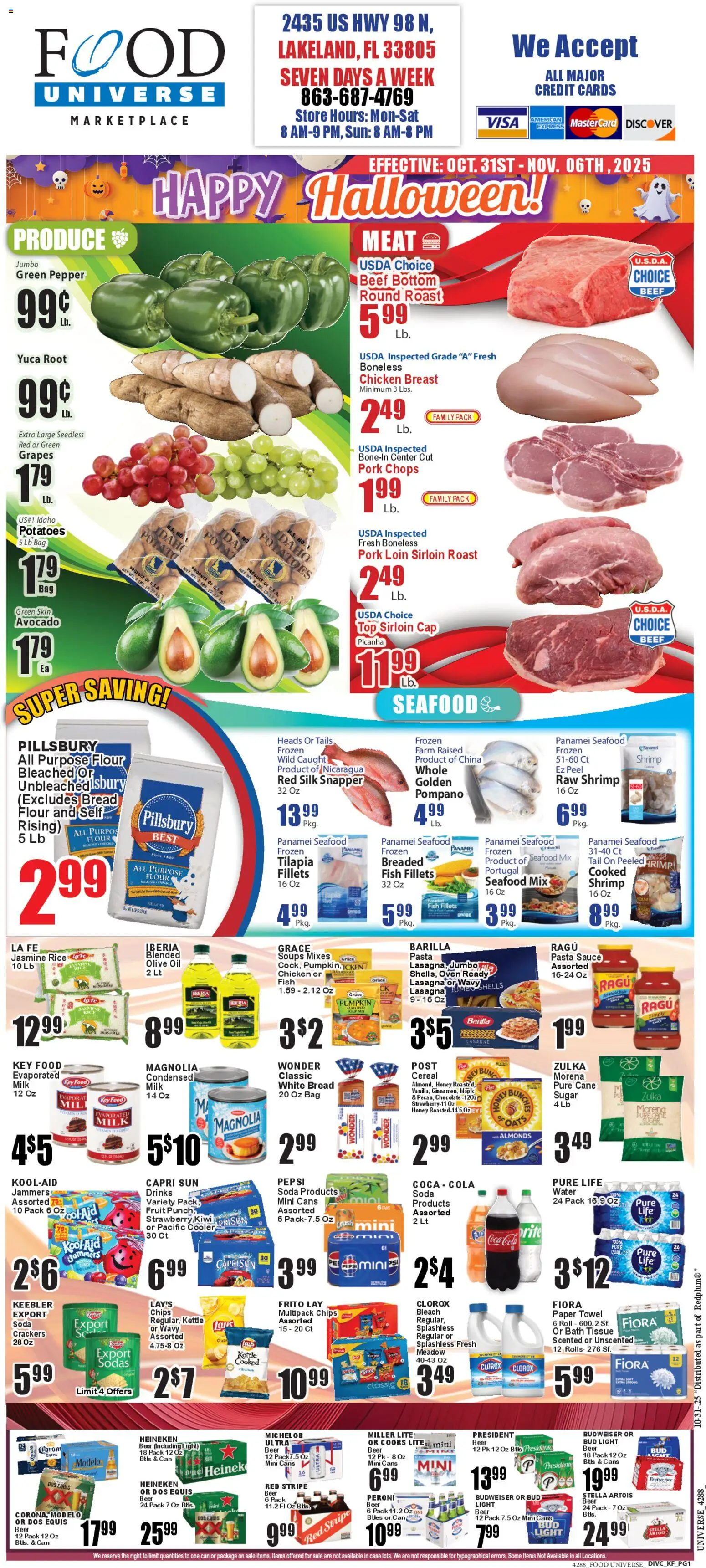 Food Universe Weekly Ad - page 1- valid from 10/31/2025