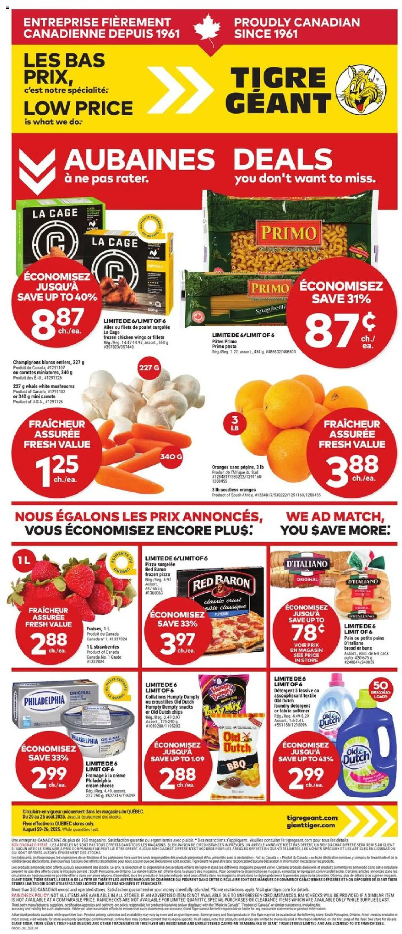 Giant Tiger weekly flyer / circulaire - page 1- valid from Aug 20, 2025