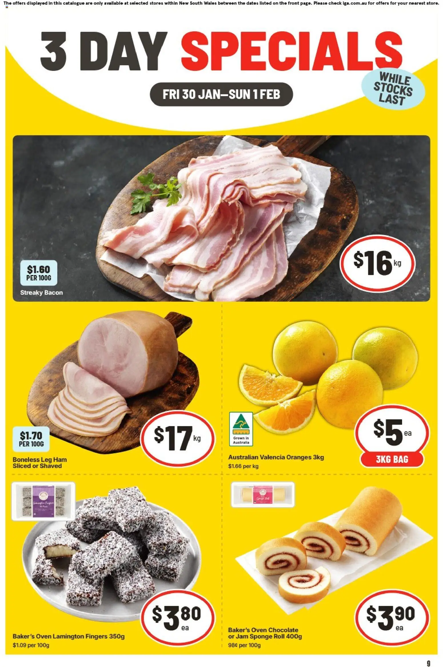 IGA - 3 Day Specials NSW - page 1- valid from 30/01/2026