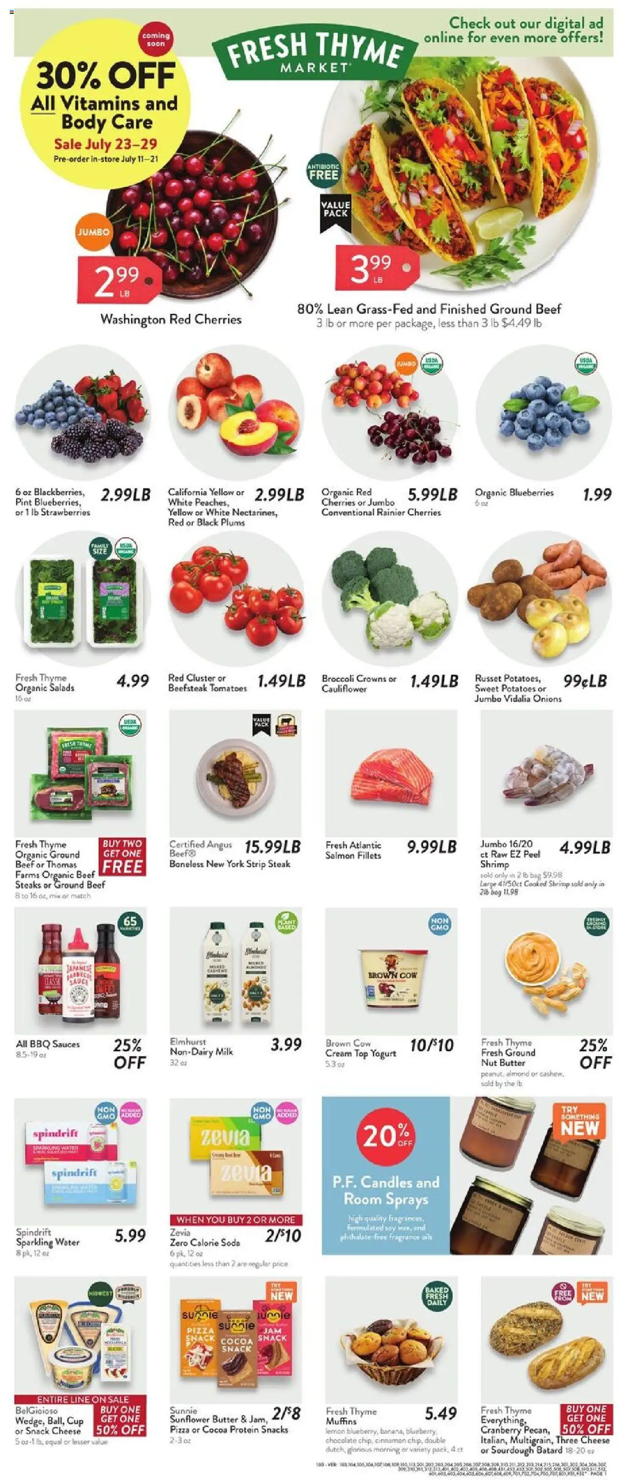 Fresh Thyme Weekly Ad - PA - page 1- valid from 07/16/2025