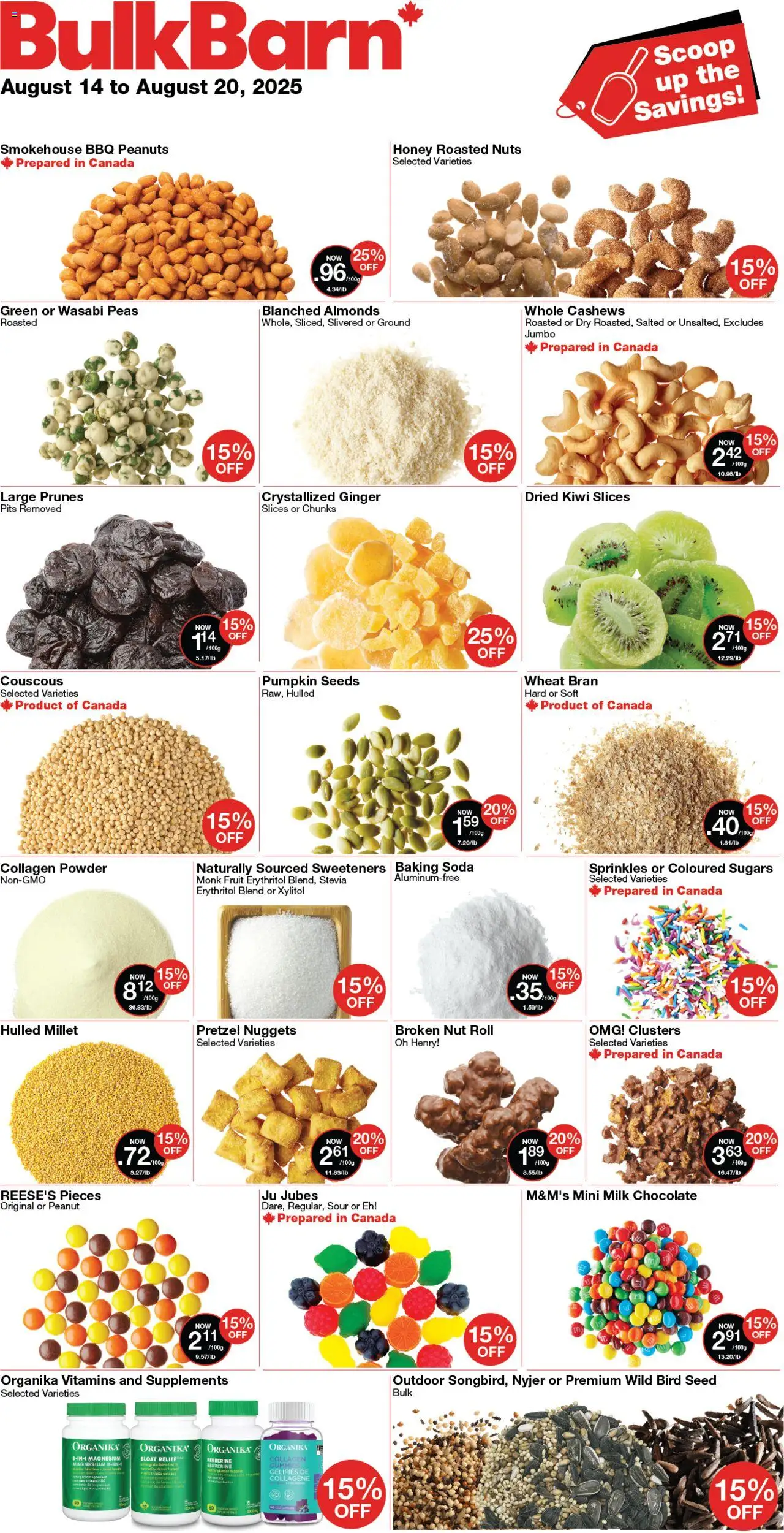 Bulk Barn weekly flyer - page 1- valid from Aug 14, 2025