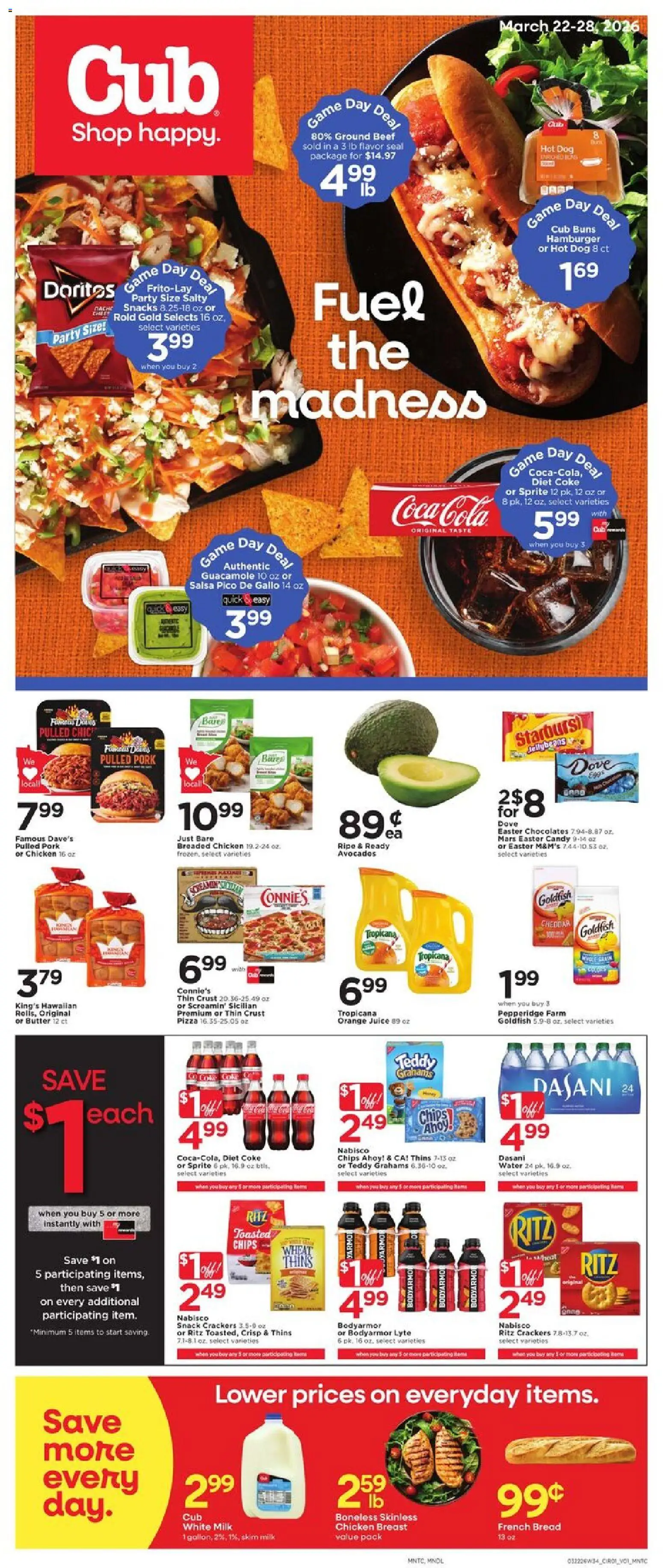 Cub Foods Weekly Ad - page 1- valid from 03/22/2026