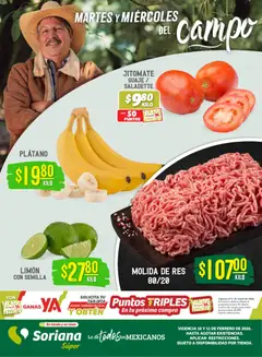 Soriana - Martes y Miércoles del Campo Súper: Ver, Tab, Chis, Camp, Yuc y Q. Roo válido desde 10/02/2026