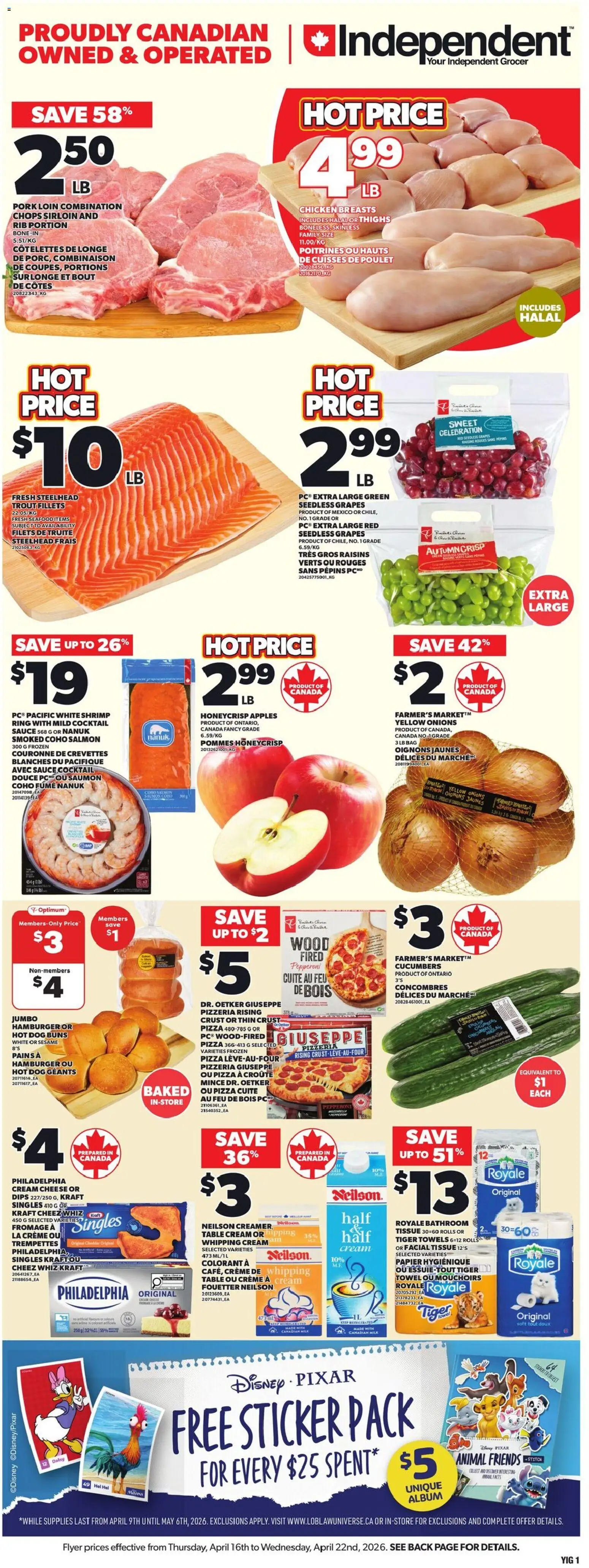 Independent Grocer weekly flyer / circulaire - page 3- valid from Apr 16, 2026