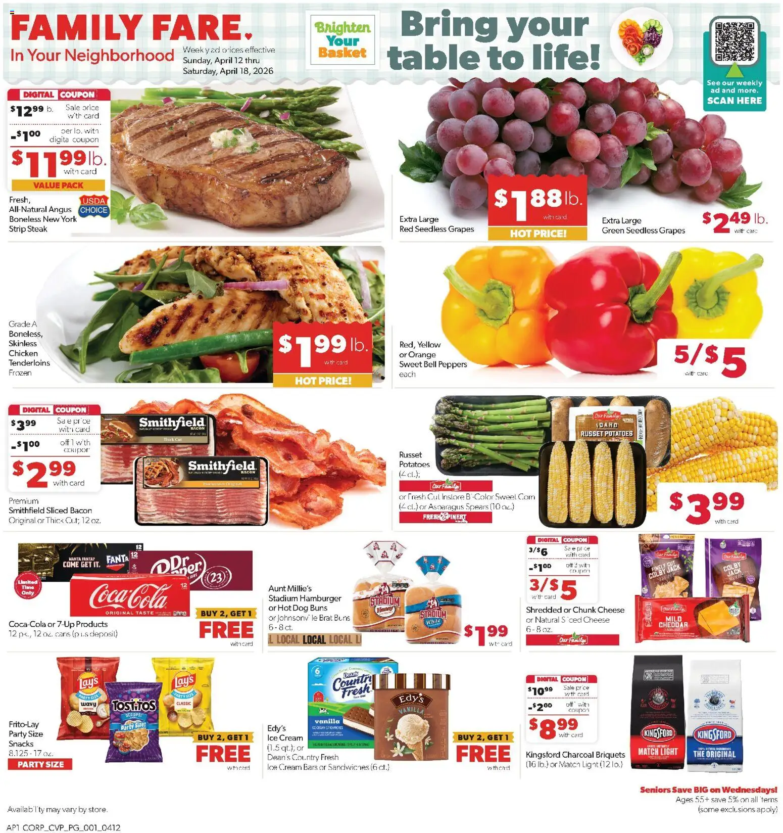 Family Fare Weekly Ad - page 1- valid from 04/12/2026
